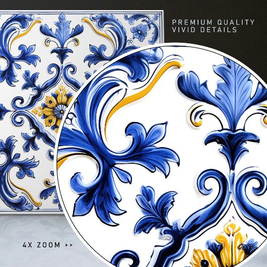 Azulejo Lisbon Patterned Talavera Ceramic Design タイル