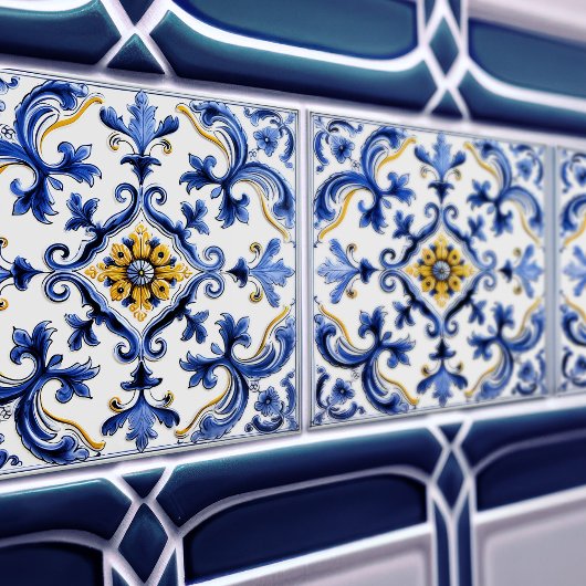 Azulejo Lisbon Patterned Talavera Ceramic Design タイル