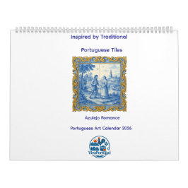 Azulejo Romance Portuguese Art Calendar 2026 カレンダー