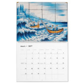 Azulejo Romance Portuguese Art Calendar 2026 カレンダー (3月 2027)