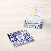 Azulejosパターンが付いているコースター スクエアペーパーコースター (インサイチュ)