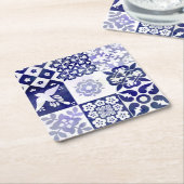 Azulejosパターンが付いているコースター スクエアペーパーコースター (アングル)