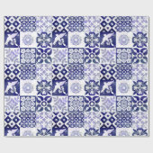 Azulejosパターンが付いている美しい包装紙 ラッピングペーパー (フラット)