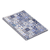 Azulejosパターンが付いている美しく青いノート ノートブック (右側)