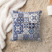 Azulejosパターン枕 クッション (ブランケット)