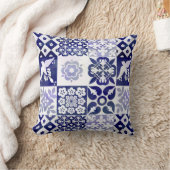 Azulejosパターン枕 クッション (ブランケット)
