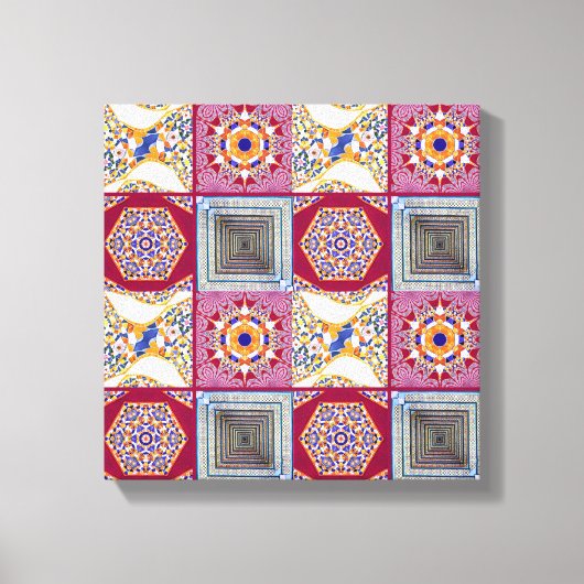 Azulejos CGツイスト付き幾何学的タイル キャンバスプリント (正面)