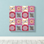 Azulejos CGツイスト付き幾何学的タイル キャンバスプリント (インサイチュ (ウッドフロア))