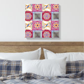 Azulejos CGツイスト付き幾何学的タイル キャンバスプリント (インサイチュ (寝室))