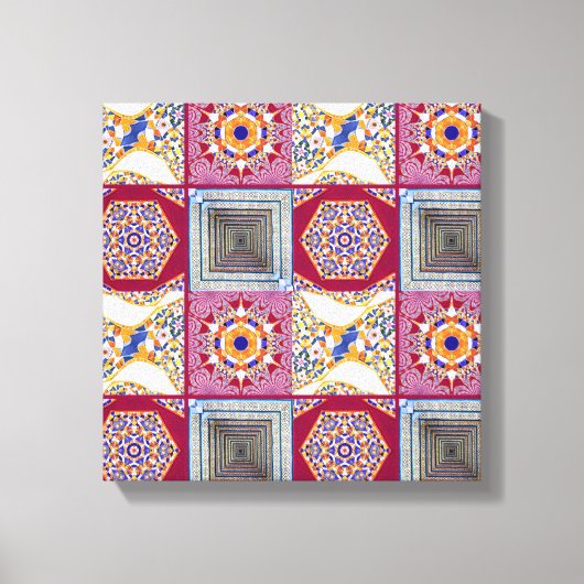 Azulejos CGツイスト付き幾何学的タイル キャンバスプリント (正面)