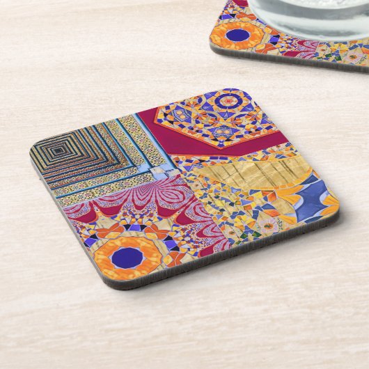 Azulejos CGツイスト付き幾何学的タイル コースター (左側)