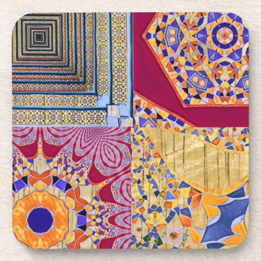 Azulejos CGツイスト付き幾何学的タイル コースター (正面)