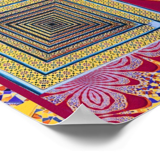 Azulejos CGツイスト付き幾何学的タイル ポスター (角)