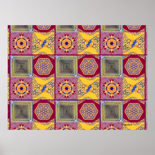 Azulejos CGツイスト付き幾何学的タイル ポスター (正面)