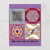 Azulejos CGツイスト付き幾何学的タイル ポストカード (正面)