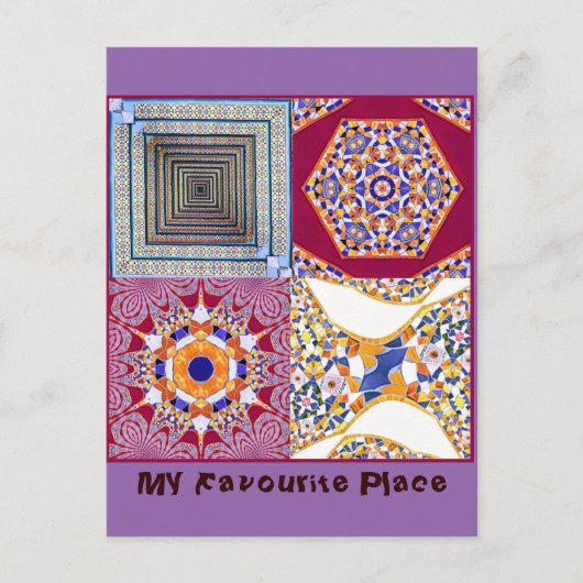 Azulejos CGツイスト付き幾何学的タイル ポストカード (正面)