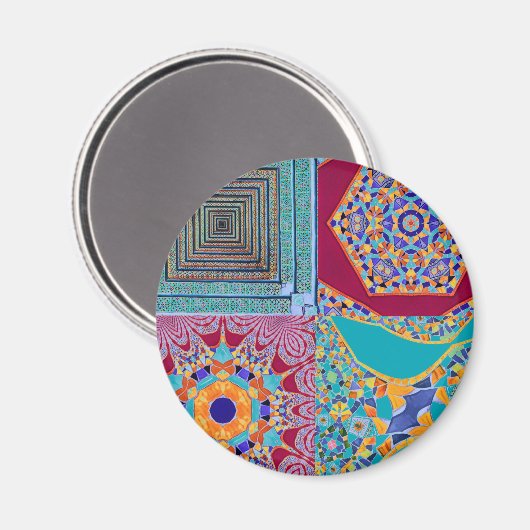 Azulejos CGツイスト付き幾何学的タイル マグネット (正面/裏面)