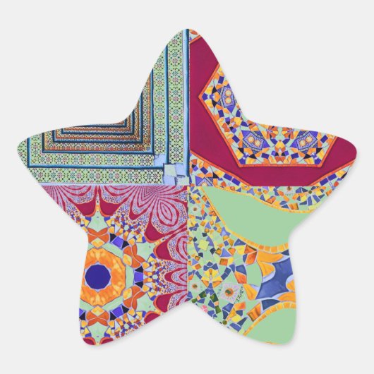 Azulejos CGツイスト付き幾何学的タイル 星シール (正面)