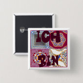 Azulejos CGツイスト付き幾何学的タイル 缶バッジ (正面&裏面)