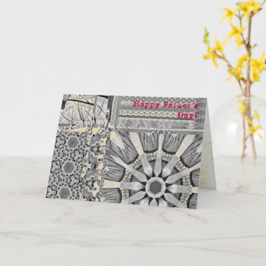 Azulejos Geometric Tiles with Bird of Peace カード (黄色い花)