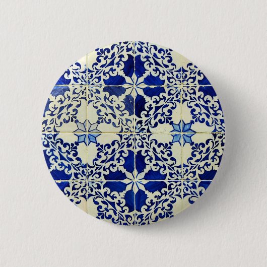 Azulejos, Portuguese Tiles 缶バッジ (正面)
