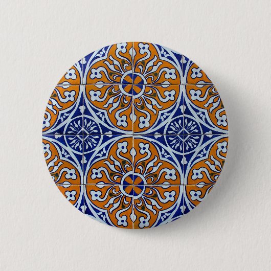 Azulejos, Portuguese Tiles 缶バッジ (正面)