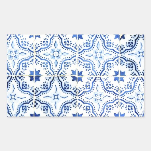 Azulejos, Portuguese Tiles 長方形シール (正面)