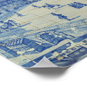 Azulejos tiles depicting the Praca do Comercio ポスター (角)