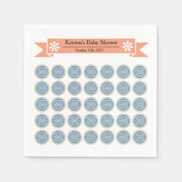 Azura Crest Baby Shower Paper Napkins with Designs スタンダードカクテルナプキン