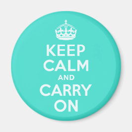 AzureとターコイズKeep Calm and Carry On マグネット