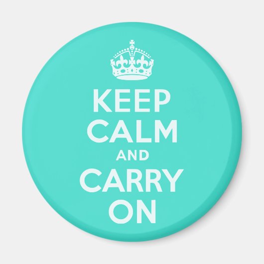 AzureとターコイズKeep Calm and Carry On マグネット (正面)