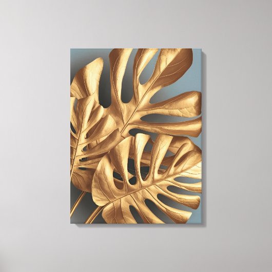 AzureのGilded Monstera キャンバスプリント (正面)