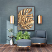 AzureのGilded Monstera フォトプリント