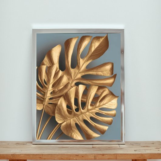 AzureのGilded Monstera フォトプリント