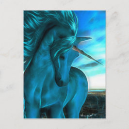 AzureのWindswept Unicorn ポストカード