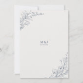 Azureエレガントフローラリースモノグラ結婚ム 招待状 (裏面)