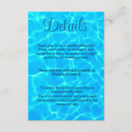 Azureターコイズブルー水反射ミニマリズム エンクロージャーカード