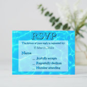 Azureターコイズブルー水反射ミニマリズム 出欠カード (スタンド正面)