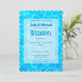 Azureターコイズブルー水反射ミニマリズム 招待状 (スタンド正面)