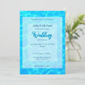 Azureターコイズブルー水反射ミニマリズム 招待状 (スタンド正面)