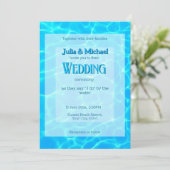 Azureターコイズブルー水反射ミニマリズム 招待状 (スタンド正面)