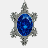 Azureハートストーン スノーフレークピューターオーナメント (左)