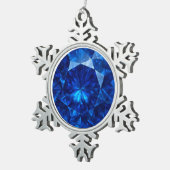 Azureハートストーン スノーフレークピューターオーナメント (右)