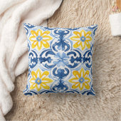 Azureパター地中海のン装飾用クッション クッション (ブランケット)