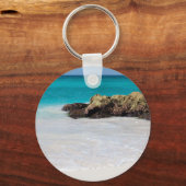 Azure海サンディビーチフォト誕生日ありがとう キーホルダー (裏面)
