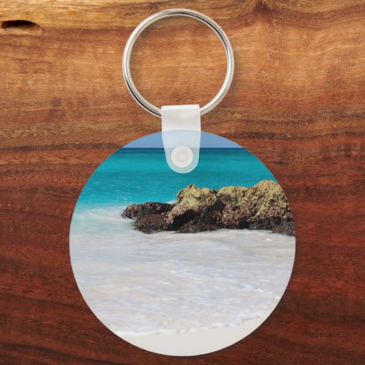 Azure海サンディビーチフォト誕生日ありがとう キーホルダー (裏面)