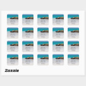 Azure海サンディビーチフォト誕生日ありがとう スクエアシール (シート)