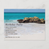 Azure海サンディビーチフォト誕生日 インビテーションポストカード (正面)