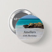 Azure海サンディビーチフォト誕生日 缶バッジ (正面&裏面)
