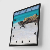Azure海サンディビーチ写真 スクエア壁時計 (傾斜)